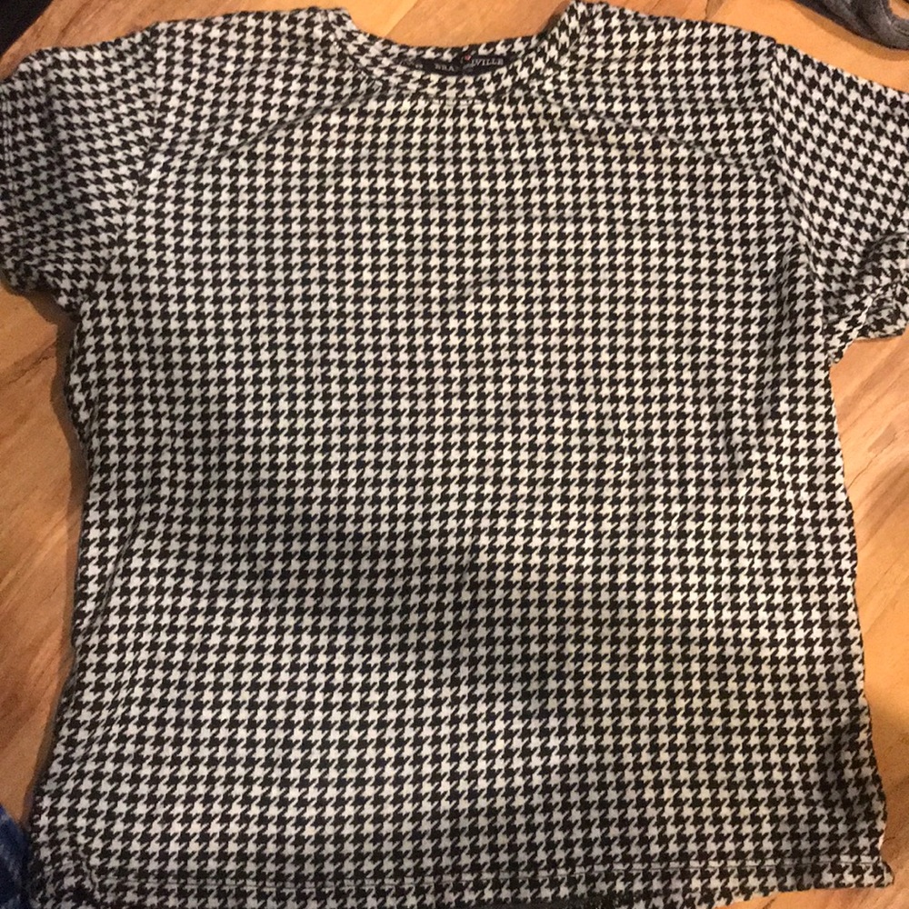 black and white shirt